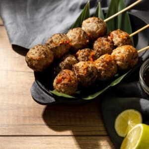 Maple-Glazed Meatball Skewers (GF)