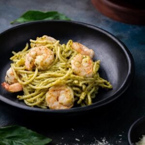 Shrimp Pesto Linguine